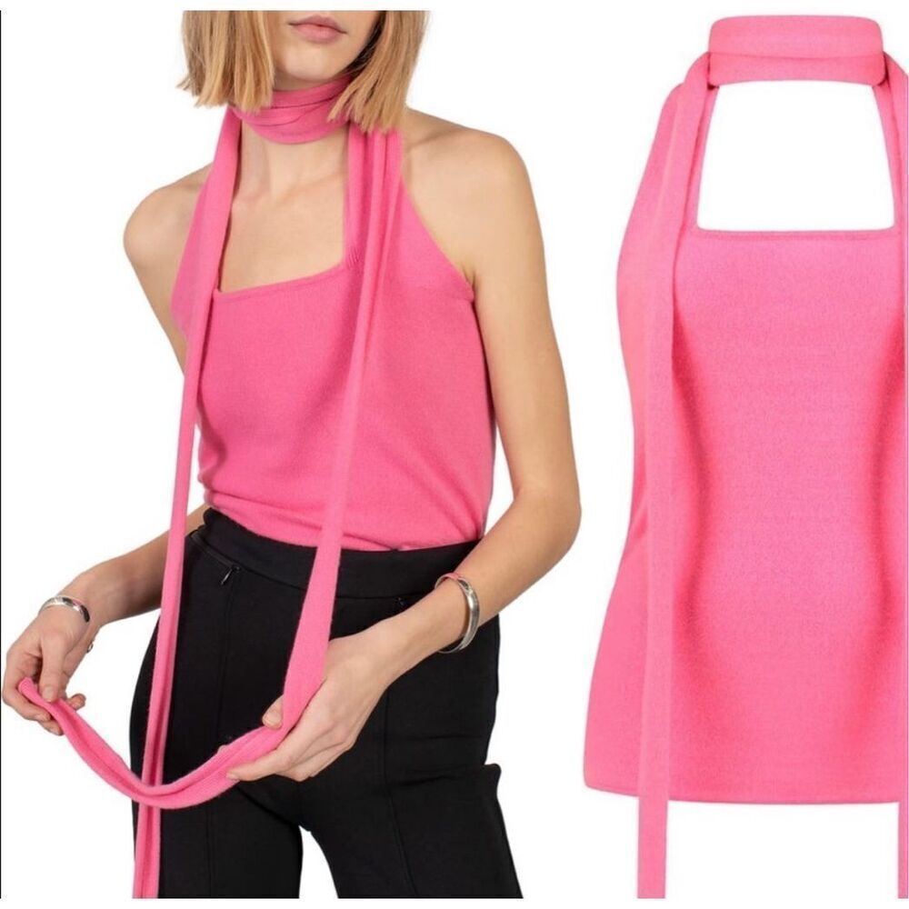 NWT GAUGE81 Morley halter neck sweater in pink cashmere size small